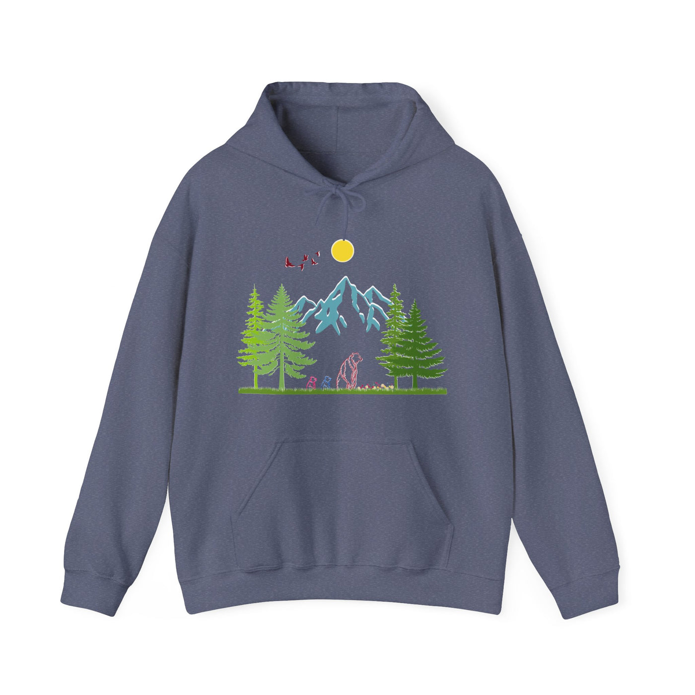 Mother Bear And Her Cubs Heavy Blend™ Hooded Sweatshirt