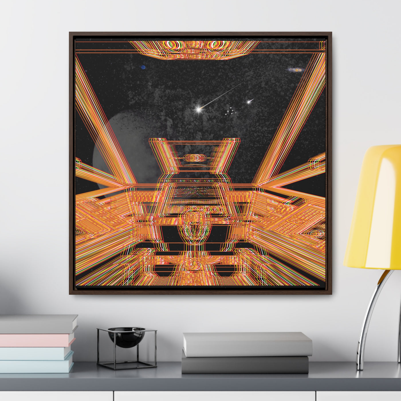 Explosion In Space Canvas Wraps, Square Frame