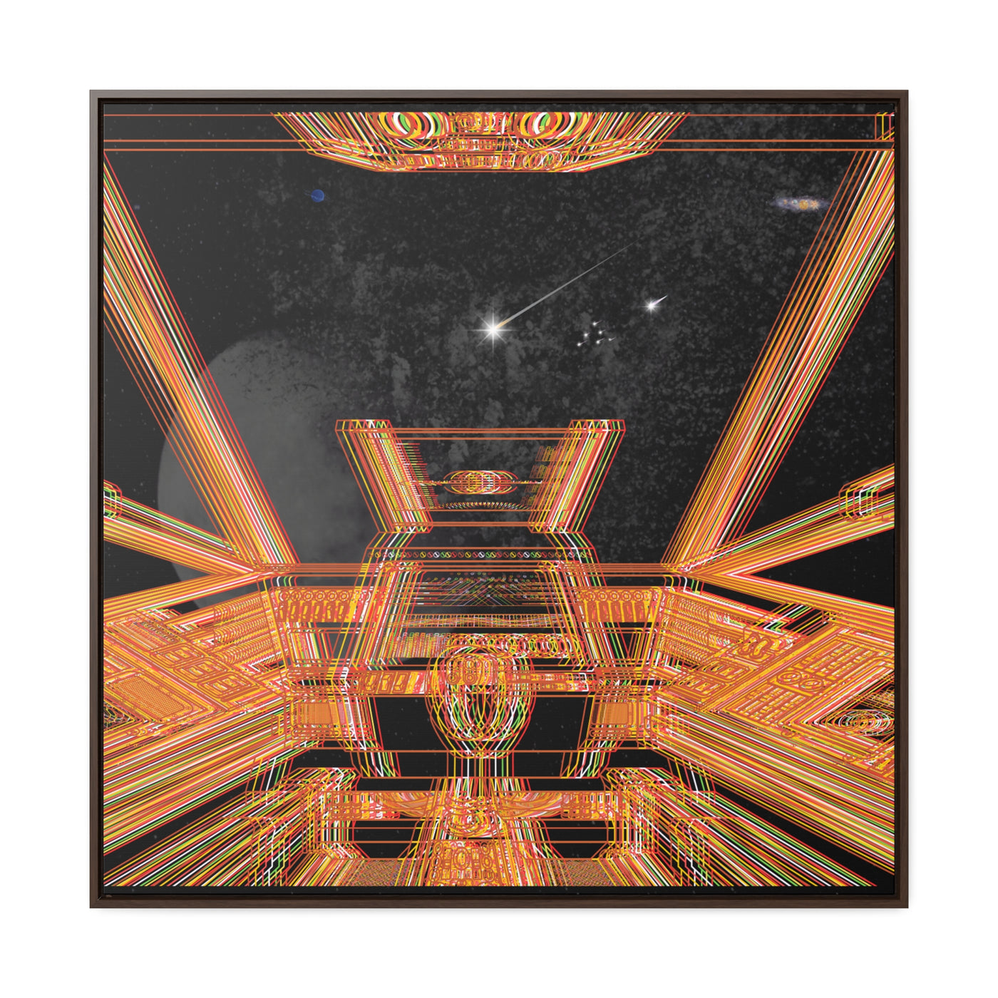 Explosion In Space Canvas Wraps, Square Frame