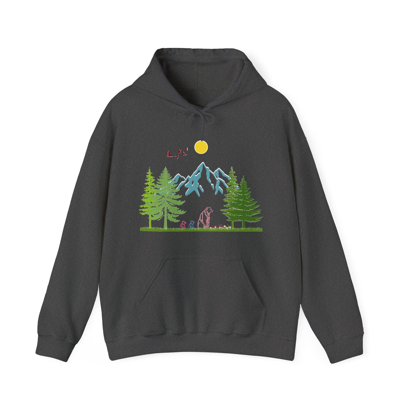 Mother Bear And Her Cubs Heavy Blend™ Hooded Sweatshirt