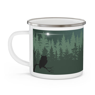 Owl at Midnight Enamel Camping Mug