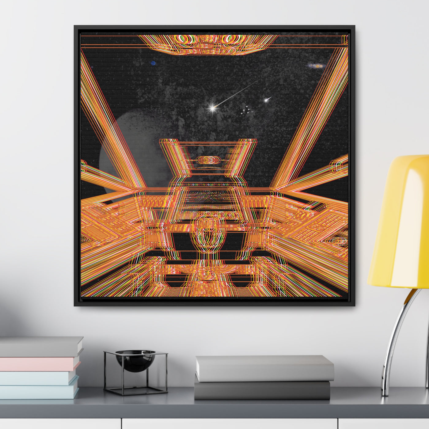 Explosion In Space Canvas Wraps, Square Frame