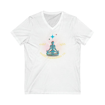 Phasing Through Zen Jersey Short Sleeve V-Neck Tee