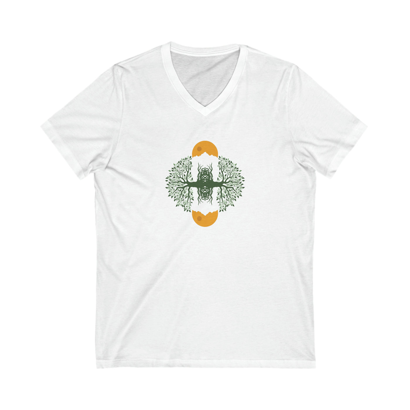 Hatching Sun Jersey Short Sleeve V-Neck Tee