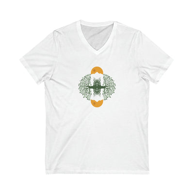 Hatching Sun Jersey Short Sleeve V-Neck Tee