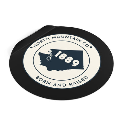 Born And Raised Round Vinyl Stickers