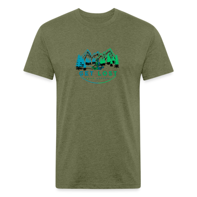 Get Lost Fitted Cotton/Poly T-Shirt by Next Level - heather military green