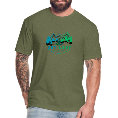 Get Lost Fitted Cotton/Poly T-Shirt by Next Level - heather military green