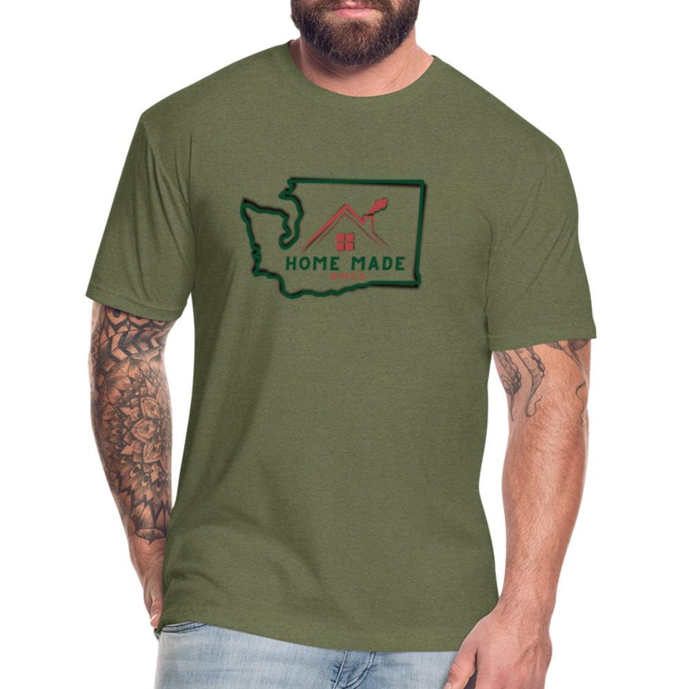 Home Made Fitted Cotton/Poly T-Shirt by Next Level - heather military green