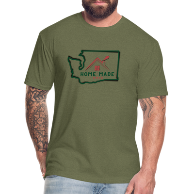 Home Made Fitted Cotton/Poly T-Shirt by Next Level - heather military green