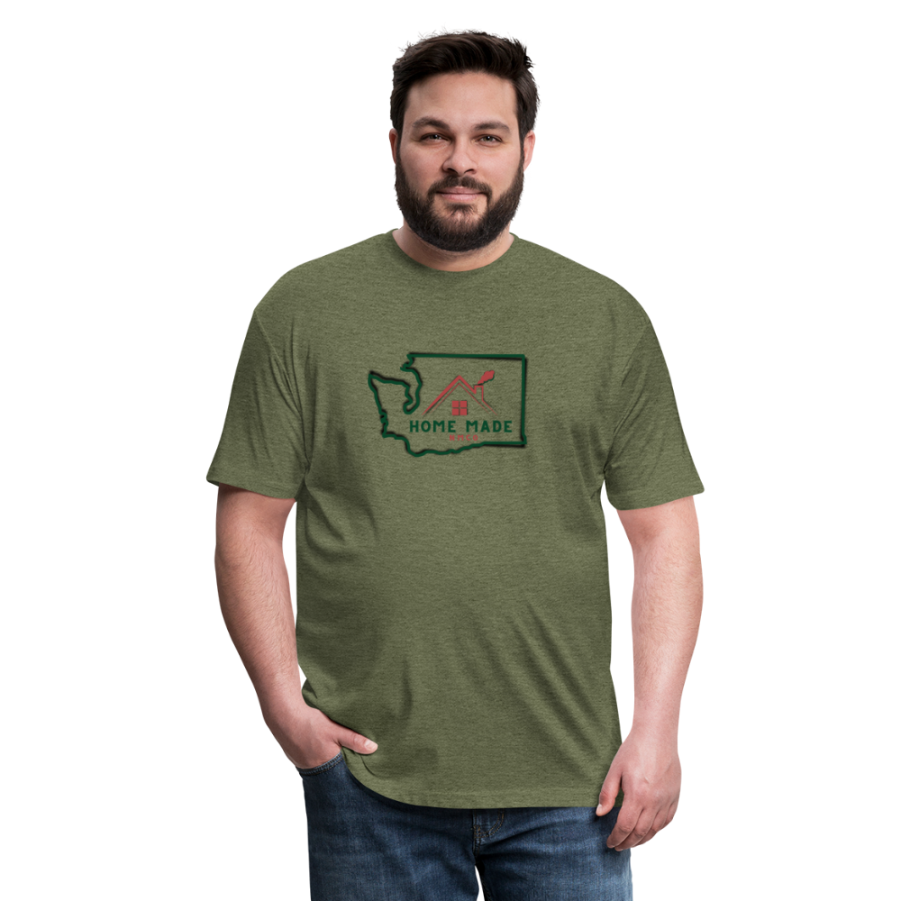 Home Made Fitted Cotton/Poly T-Shirt by Next Level - heather military green