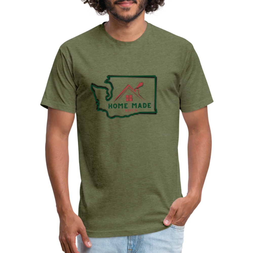 Home Made Fitted Cotton/Poly T-Shirt by Next Level - heather military green