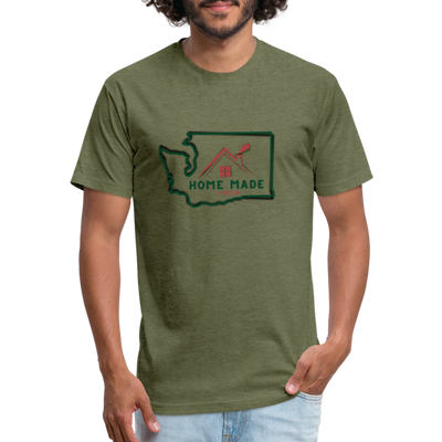 Home Made Fitted Cotton/Poly T-Shirt by Next Level - heather military green