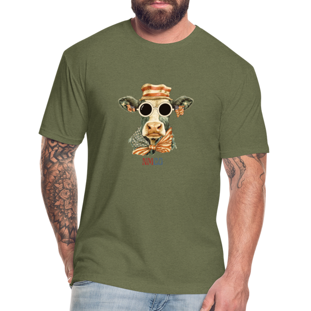 MERICA Fitted Cotton/Poly T-Shirt by Next Level - heather military green